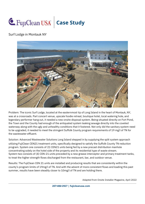 commercial septic solution surf lodge ny - Septic System Installations Case Studies
