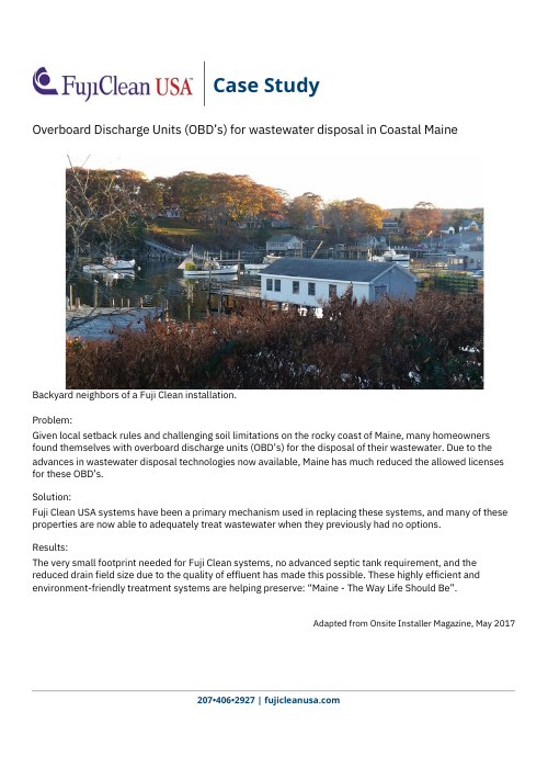 residential septic overboard discharge units coastal areas me - Septic System Installations Case Studies